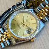 1999 Rolex Oyster Perpetual Date 34 Watch 15233 18K Gold Fluted Bezel ALL 2-Tone Jubilee Bracelet - IN A SERVICE BOX