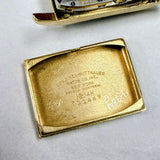 1950 Longines Tank Watch Diamond Dial 14K Gold Cal. 9L 17 Jewels - Original Box