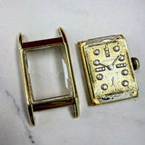 1950 Longines Tank Watch Diamond Dial 14K Gold Cal. 9L 17 Jewels - Original Box