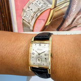 Vintage Gruen Curvex "Executive" Precision 14K Gold Watch Diamond Dial 22x26mm