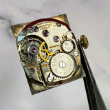Vintage Gruen Curvex "Executive" Precision 14K Gold Watch Diamond Dial 22x26mm