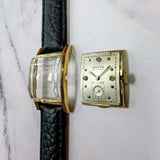 Vintage Gruen Curvex "Executive" Precision 14K Gold Watch Diamond Dial 22x26mm