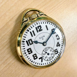 1943 Elgin B.W. Raymond Railroad Pocket Watch Grade 478 21 Jewels 16s 10K GF