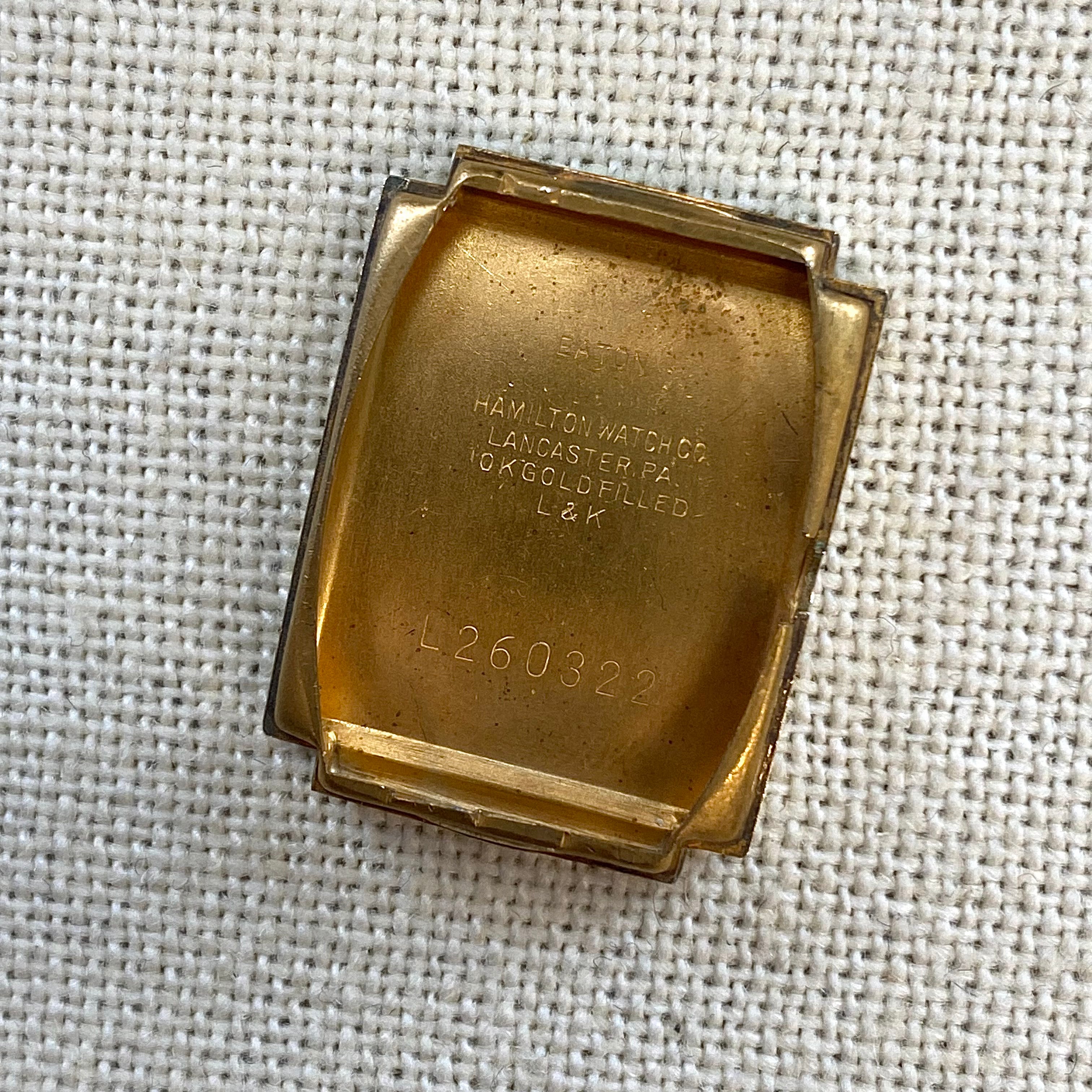 1949 HAMILTON Eaton Watch 980 17 Jewels Tank Case Made