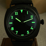 "PILOT MILITARY" Homage Watch Black California Dial Display Back Wristwatch 45mm