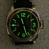 Military Style Mechanical Watch Cushion Display Case Back Wristwatch 44mm