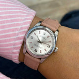 Ladies Rolex Oyster Perpetual 31 Watch Stainless Steel 177200 Pink Baton Markers