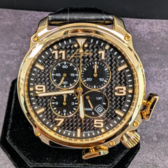 Junghans Aerious Gold Chronoscope USA Edition 18K Pilot's Watch
