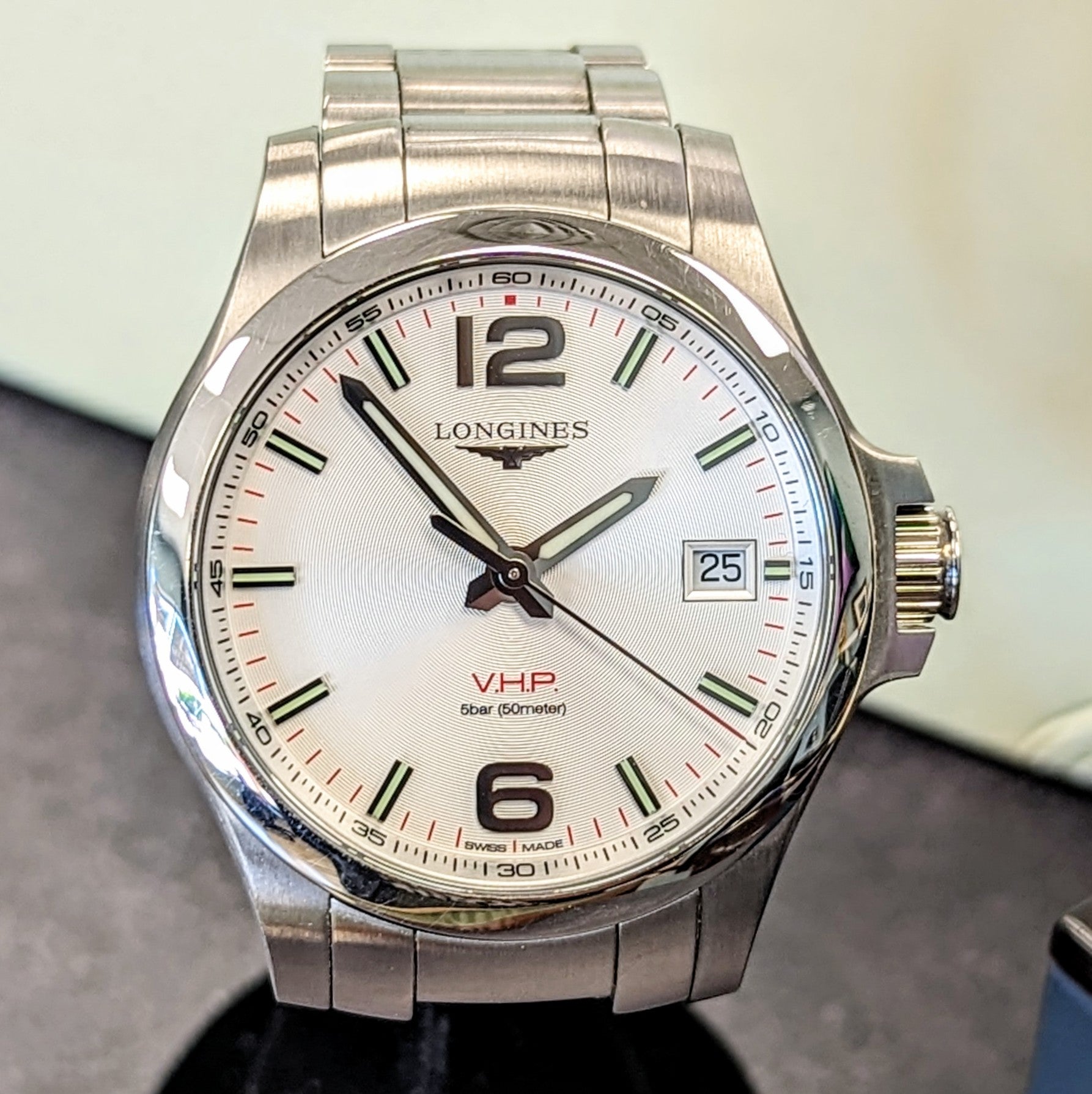 Longines Conquest 2022 Swiss made stainless steel wristwatch white dial