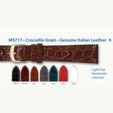 MS717 - Crocodile Grain Genuine Italian Leather - Hadley Roma Watch Strap
