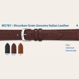 MS787 - Shrunken Grain Genuine Italian Leather - Hadley Roma Watch Strap