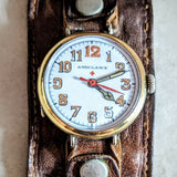 AMBULANCE Red Cross Trench Watch WWI Doctor’s Wristwatch by Marvin Watch Co.