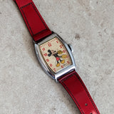 1948 MICKEY MOUSE Watch by Ingersoll – US Time Tank Case Original Red Strap