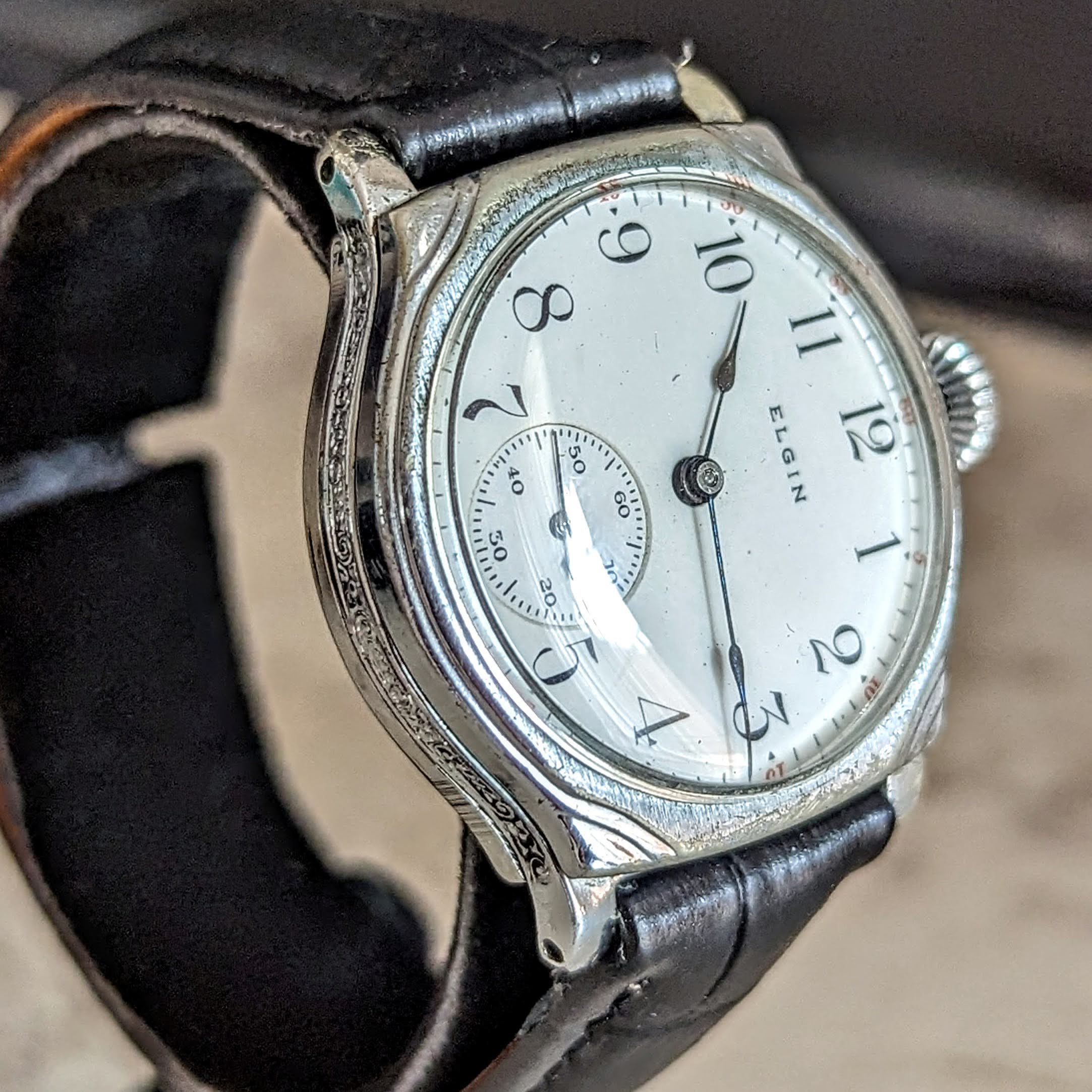 1908 ELGIN Transitional Wristwatch 15J Grade 355 Art Deco