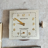 1940s BENRUS Shockabsorber Watch Model AR 1 17 Jewels Swiss Made Wristwatch