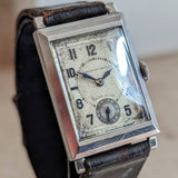 1933 IWC & Union Suiza Wristwatch Private Label Art Deco Wristwatch Stainless Steel