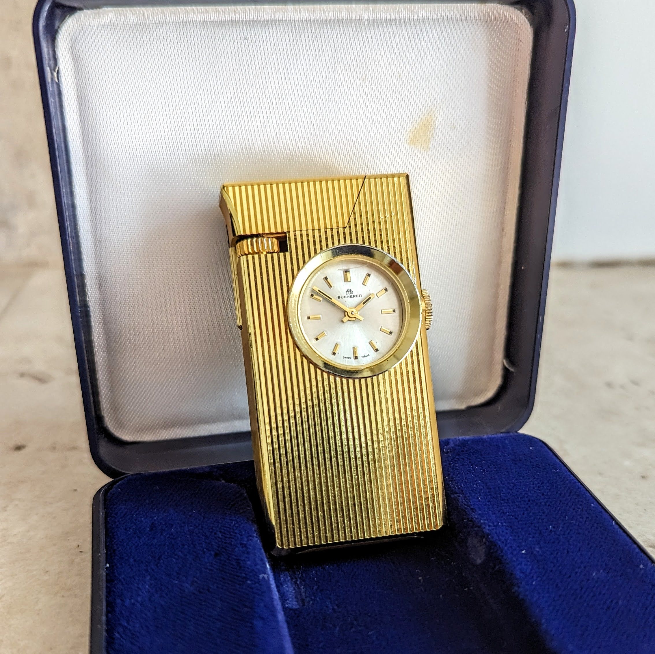 Vintage BUCHERER Clock-Ligther Swiss Made Mechanical Watch 17 Jewels ...