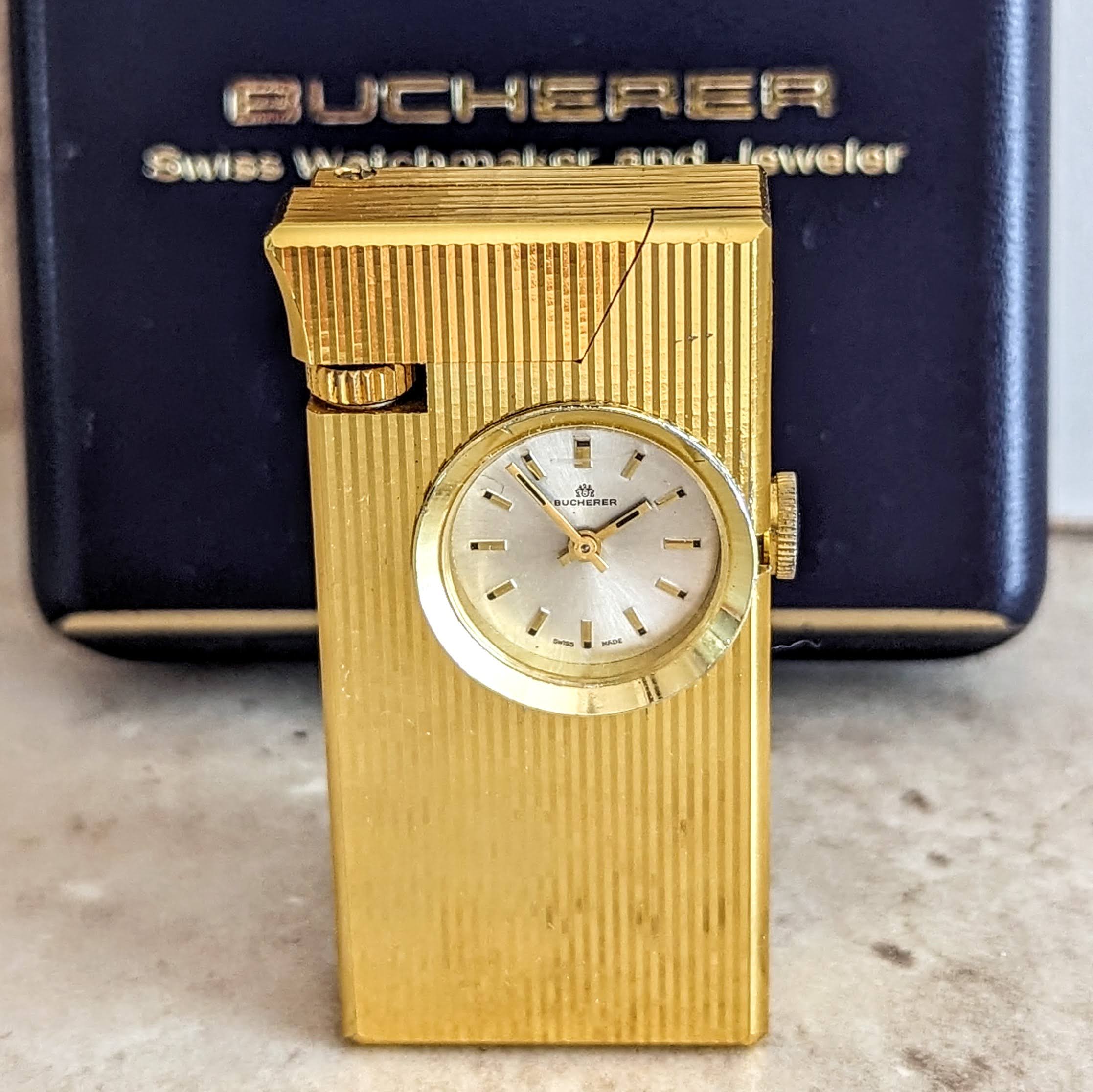 Vintage BUCHERER Clock-Ligther Swiss Made Mechanical Watch 17 Jewels ...