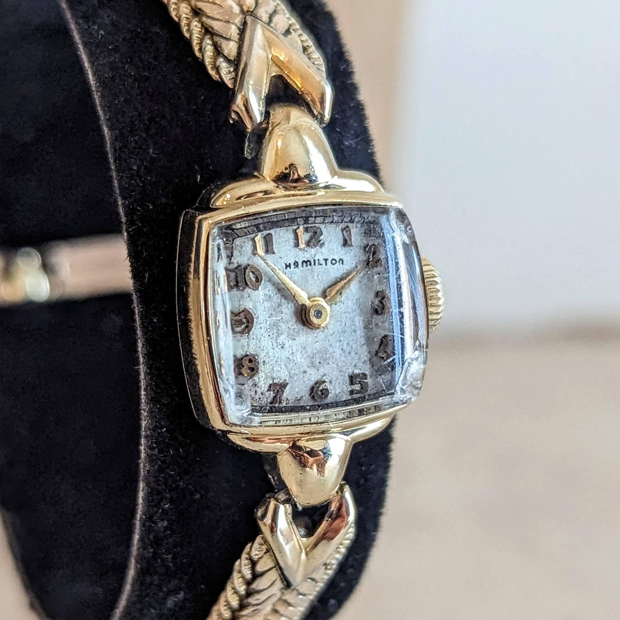 10k Gold Filled Hamilton Women's Watches Antique Gold Plated