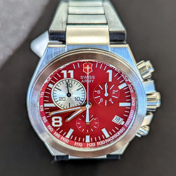 Victorinox Swiss Army Convoy Chronograph Watch Ref 241159 Red Dial St Second Hand Horology 9401