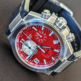 VICTORINOX Swiss Army Convoy Chronograph Watch Ref. 241159 Red Dial Stainless Steel Wristwatch