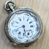 Antique Pocket Watch FAVORY GENEVE 10 Rubis - Art Deco & Silver Engraved Case