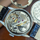 1950s ENICAR Sport Watch Incabloc Military Wristwatch Enamel Dial S.S. Case Swiss Made