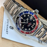 Steinhart Ocean 39 GMT Automatic Watch RED-BLUE Pepsi Bezel ALL Original! Box & Papers!