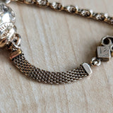 Art Deco Gold Filled Pocket Watch Link & Mesh CHAIN with a Ball Fob