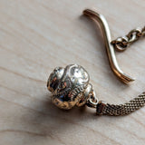 Art Deco Gold Filled Pocket Watch Link & Mesh CHAIN with a Ball Fob