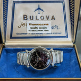 1960 BULOVA President "JW" 23 Jewels Waterproof Black Sunburst Dial - ALL ORIGINAL