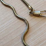 Vintage Pocket Watch Snake Chain Yellow Gold Plated