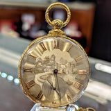 Antique M. J. TOBIAS Liverpool Key Wind Pocket Watch 18K Gold Open Face