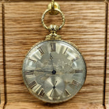 Antique M. J. TOBIAS Liverpool Key Wind Pocket Watch 18K Gold Open Face