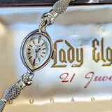 Vintage ELGIN 21 Jewels Ladies Cocktail Watch Cal. Grade 316 Original Speidel Mesh Bracelet Swiss - In Box!
