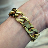 GRUEN Precision Quartz Ladies Watch Gold Plated Link Chain Bracelet Wristwatch