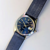 1969 Rolex Oysterdate Precision Watch 6694 Blue Dial 34mm Stainless Steel