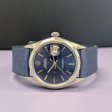 1969 Rolex Oysterdate Precision Watch 6694 Blue Dial 34mm Stainless Steel
