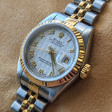 1996 Rolex Lady-Datejust Watch 69173 26mm Ivory Pyramide Roman Dial - Full Set