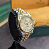 1996 Rolex Lady-Datejust Watch 69173 26mm Ivory Pyramide Roman Dial - Full Set
