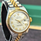 1996 Rolex Lady-Datejust Watch 69173 26mm Ivory Pyramide Roman Dial - Full Set