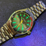 1976 Caravelle Set-O-Matic Watch Dual-Day 666ft Diver Swiss Automatic Wristwatch