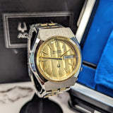 1977 Bulova Accutron Watch Day/Date ALL Two-Tone S.S. Wristwatch 2193 - ALL Original 2-Box & Papers