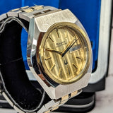 1977 Bulova Accutron Watch Day/Date ALL Two-Tone S.S. Wristwatch 2193 - ALL Original 2-Box & Papers