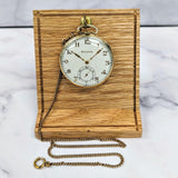 Vintage Bulova Chesterfield Dress Pocket Watch Openface 15 Jewels 17AH - w/Chain