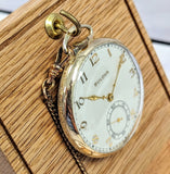 Vintage Bulova Chesterfield Dress Pocket Watch Openface 15 Jewels 17AH - w/Chain