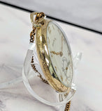 Vintage Bulova Chesterfield Dress Pocket Watch Openface 15 Jewels 17AH - w/Chain