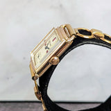 1945 BULOVA Watch 14K Rose Gold Tank Case & Bracelet - Diamond & Ruby Dial