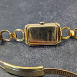 1945 BULOVA Watch 14K Rose Gold Tank Case & Bracelet - Diamond & Ruby Dial