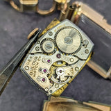 1945 BULOVA Watch 14K Rose Gold Tank Case & Bracelet - Diamond & Ruby Dial